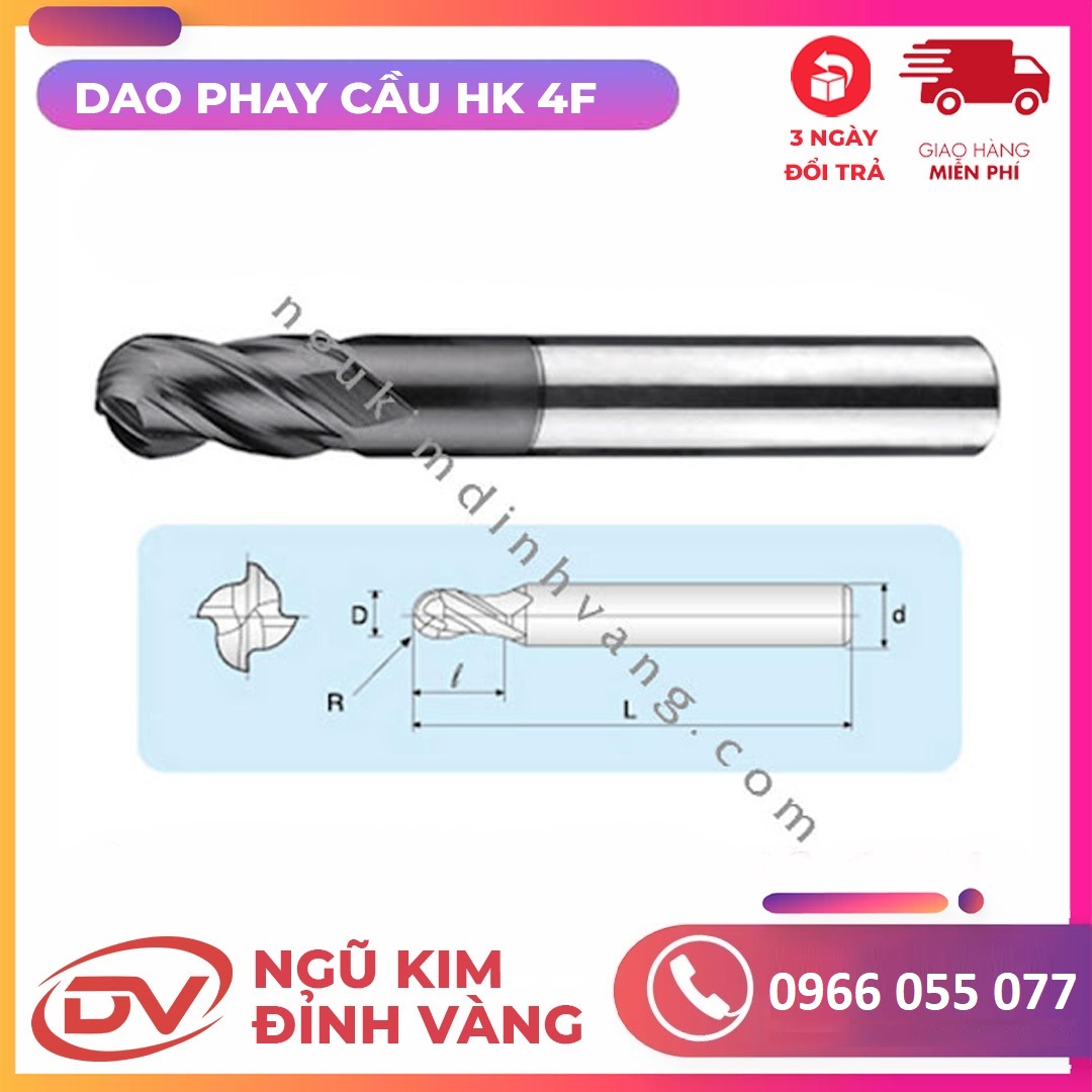 Dao phay cầu hợp kim 4F