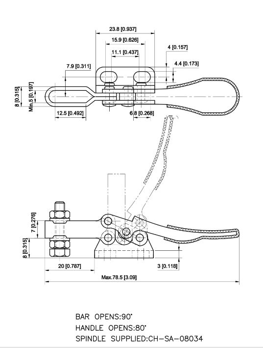 thông s�?k�?thuật Cam kẹp ngang GH-201-SS