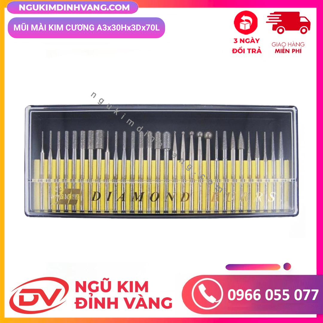 Mũi mài hạt kim cương A3x30Hx3Dx70L