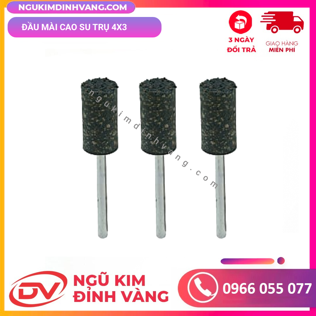 Đầu mài cao su trụ 4x3